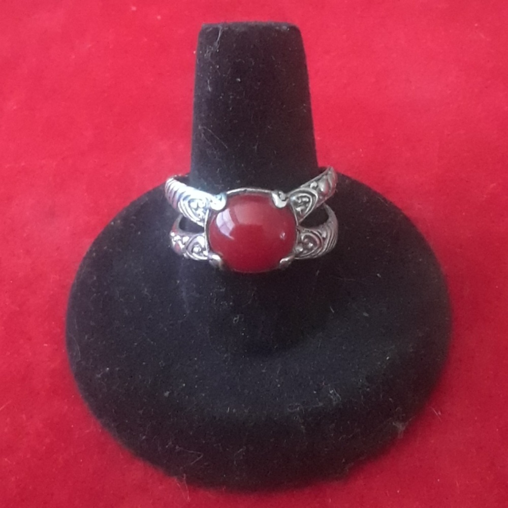 92.5 Coral Ring size 9